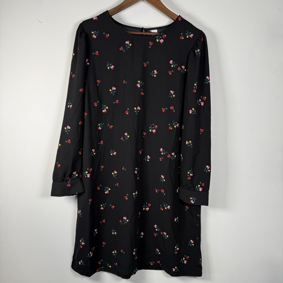 Old Navy Dresses & Skirts - Old Navy Women's Dress Long‎ Sleeve Black Floral Multicolor Size XL NWOT
